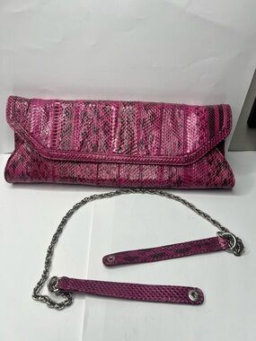 Pure Brand Snakeskin Convetible Structured Clutch Shoulder Bag - New